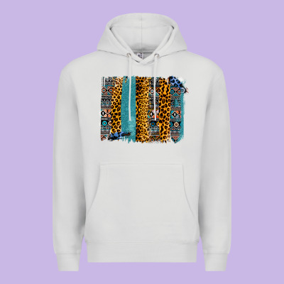 Aztec Leopard Glitter Brushstrokes Premium Hoodie Designed By Bettercallsaul