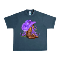 Midnight Navy purple cowgirl  and roses Urban Heavy Tee - AdoDesignShop
