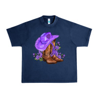 Navy purple cowgirl  and roses Urban Heavy Tee - AdoDesignShop