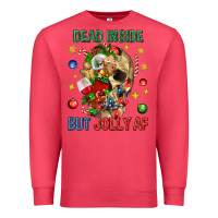 Cardinal Dead Inside But Jolly Af Premium Sweatshirt - BundleAndBundleShop