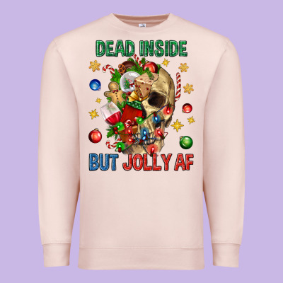 Dead Inside But Jolly Af Premium Sweatshirt Designed By Bundleandbundleshop