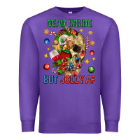 Purple Dead Inside But Jolly Af Premium Sweatshirt - BundleAndBundleShop