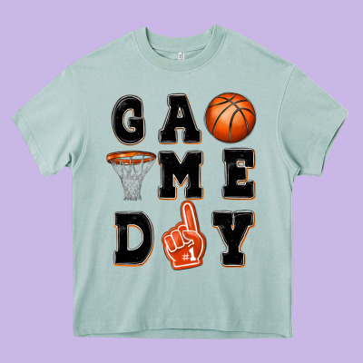 Basketball Game Day Heavy Core Tee Designed By Maliassmallbusiness