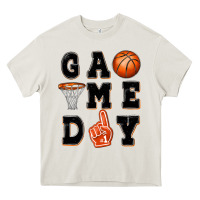 Cream basketball game day Heavy Core Tee - MaliasSmallBusiness