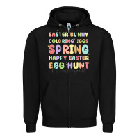 Black easter bunny spring Zipper Hoodie - MaliasSmallBusiness