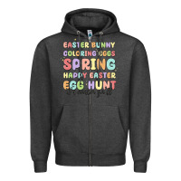 Charcoal Heather easter bunny spring Zipper Hoodie - MaliasSmallBusiness