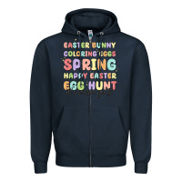 Navy easter bunny spring Zipper Hoodie - MaliasSmallBusiness