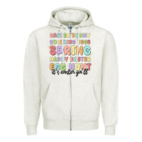 Oatmeal Heather easter bunny spring Zipper Hoodie - MaliasSmallBusiness
