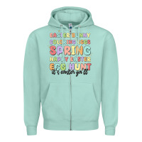 Seafoam easter bunny spring Zipper Hoodie - MaliasSmallBusiness