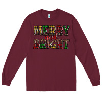 Burgundy merry and bright Long Sleeve Tee - AdoDesignShop