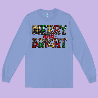Merry And Bright Long Sleeve Tee Designed By Adodesignshop