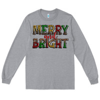 Heather Grey merry and bright Long Sleeve Tee - AdoDesignShop