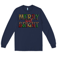 Navy merry and bright Long Sleeve Tee - AdoDesignShop