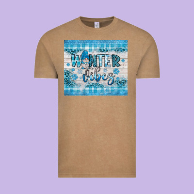 Winter Vibes Gnome Vintage Tee Designed By Jahusdesignshop