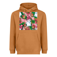 Meerkat cute snowman and gift box with leopard seamless pattern bbs Heavyweight Hoodie - BundleAndBundleShop