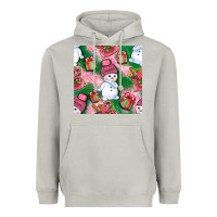 Moon Dust cute snowman and gift box with leopard seamless pattern bbs Heavyweight Hoodie - BundleAndBundleShop