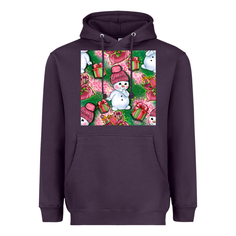 Cute Snowman And Gift Box With Leopard Seamless Pattern Bbs Heavyweight Hoodie by BundleAndBundleShop | Teevron