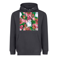 Smoke cute snowman and gift box with leopard seamless pattern bbs Heavyweight Hoodie - BundleAndBundleShop