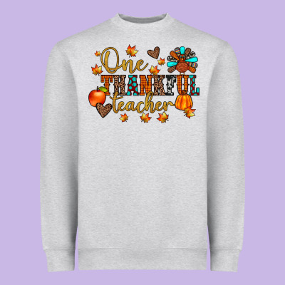One Thankful Teacher Heavyweight Sweatshirt Designed By Jahusdesignshop