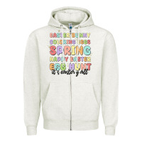 Oatmeal Heather easter bunny spring Zipper Hoodie - MaliasSmallBusiness