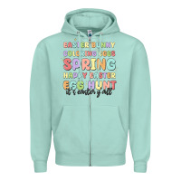 Seafoam easter bunny spring Zipper Hoodie - MaliasSmallBusiness