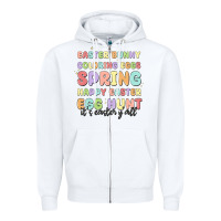 White easter bunny spring Zipper Hoodie - MaliasSmallBusiness