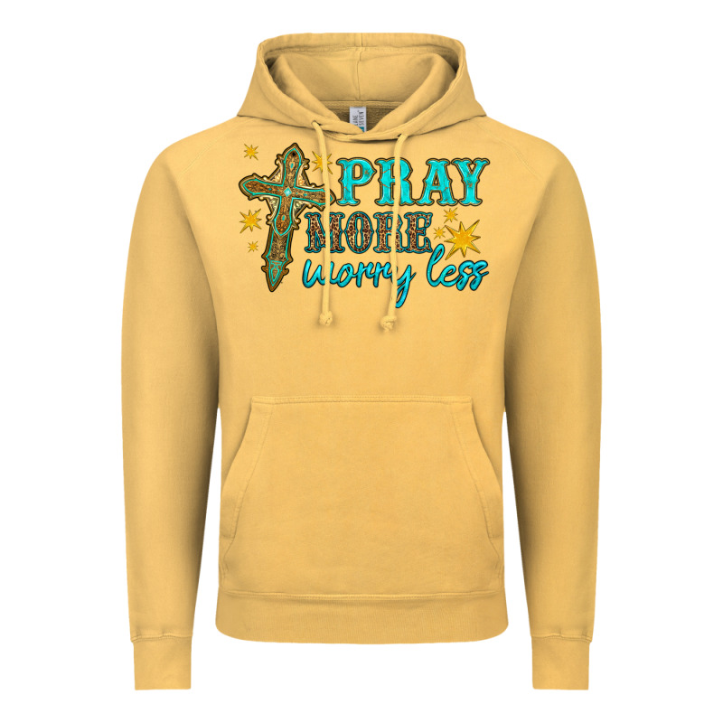 Pray More Worry Less Vintage Hoodie by HRA Design Shop | Teevron