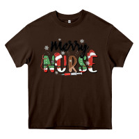 Chocolate Brown merry nurse Heavy Core Tee - MaliasSmallBusiness