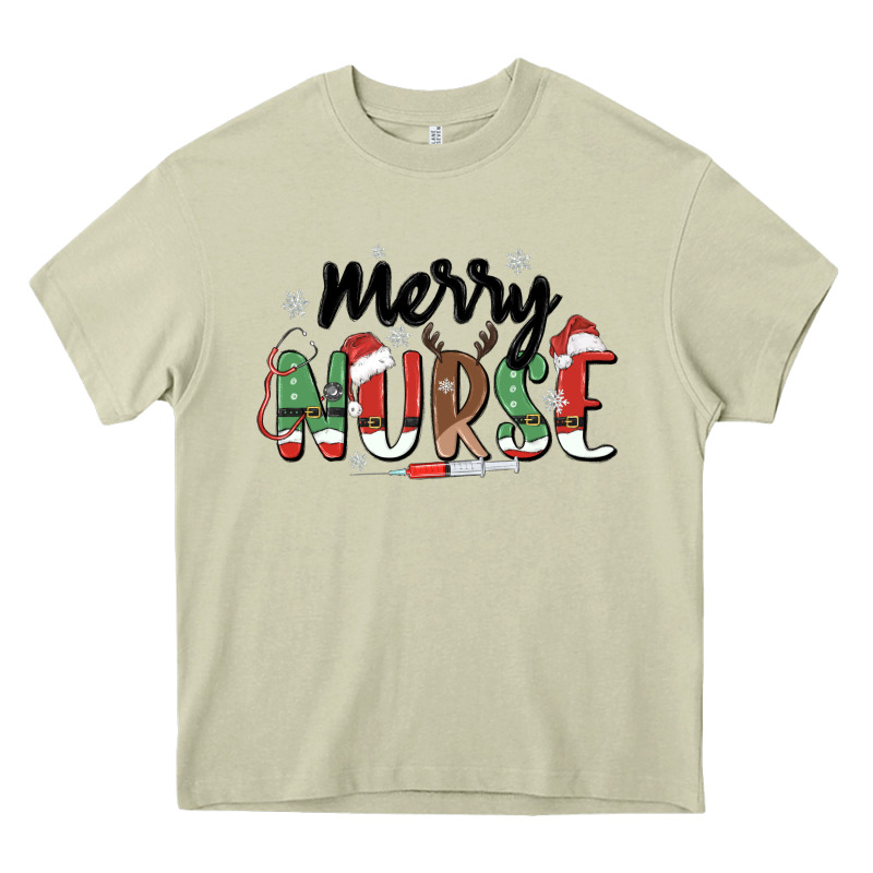 Merry Nurse Heavy Core Tee by MaliasSmallBusiness | Teevron