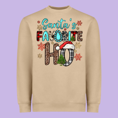 Santa S Favorite Ho Heavyweight Sweatshirt Designed By Jahusdesignshop