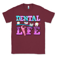 Burgundy dental life with teeth Classic Tee - AdoDesignShop