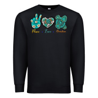 Black Peace Love Gemstone Premium Sweatshirt - BundleAndBundleShop