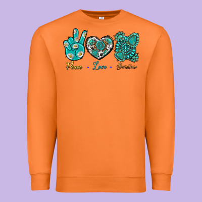 Peace Love Gemstone Premium Sweatshirt Designed By Bundleandbundleshop