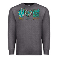 Charcoal Heather Peace Love Gemstone Premium Sweatshirt - BundleAndBundleShop
