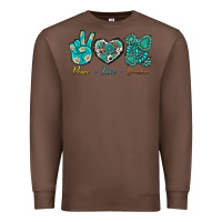 Chestnut Peace Love Gemstone Premium Sweatshirt - BundleAndBundleShop