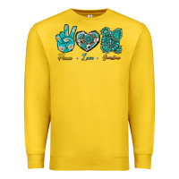 Lemon Peace Love Gemstone Premium Sweatshirt - BundleAndBundleShop