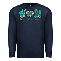 Navy Peace Love Gemstone Premium Sweatshirt - BundleAndBundleShop