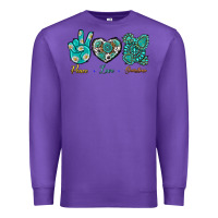 Purple Peace Love Gemstone Premium Sweatshirt - BundleAndBundleShop