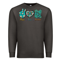 Smoke Peace Love Gemstone Premium Sweatshirt - BundleAndBundleShop