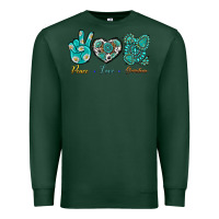 Sports Green Peace Love Gemstone Premium Sweatshirt - BundleAndBundleShop