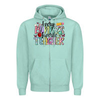 Seafoam every bunny's favorite teacher Zipper Hoodie - MaliasSmallBusiness