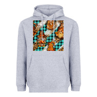 Heather Grey thanksgiving gnomies with leopard and tartan seamless pattern bbs Heavyweight Hoodie - BundleAndBundleShop