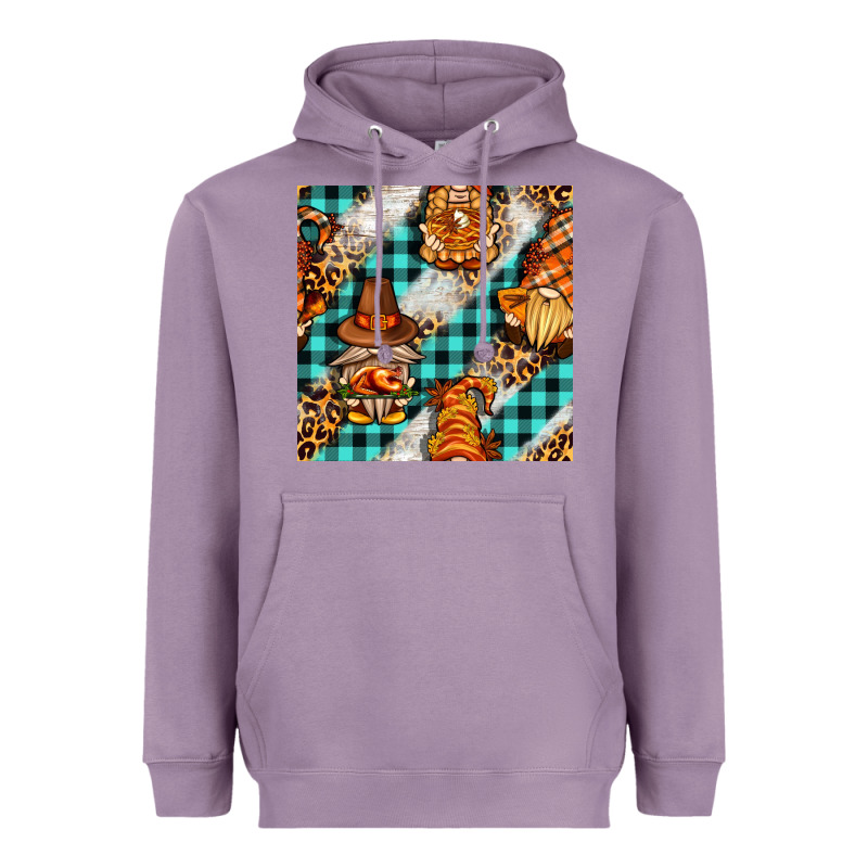 Thanksgiving Gnomies With Leopard And Tartan Seamless Pattern Bbs Heavyweight Hoodie by BundleAndBundleShop | Teevron