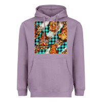 Lavender thanksgiving gnomies with leopard and tartan seamless pattern bbs Heavyweight Hoodie - BundleAndBundleShop