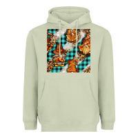 Matcha thanksgiving gnomies with leopard and tartan seamless pattern bbs Heavyweight Hoodie - BundleAndBundleShop