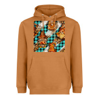 Meerkat thanksgiving gnomies with leopard and tartan seamless pattern bbs Heavyweight Hoodie - BundleAndBundleShop