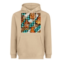 Mushroom thanksgiving gnomies with leopard and tartan seamless pattern bbs Heavyweight Hoodie - BundleAndBundleShop
