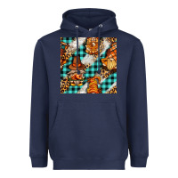 Navy thanksgiving gnomies with leopard and tartan seamless pattern bbs Heavyweight Hoodie - BundleAndBundleShop