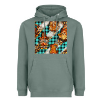 Sage thanksgiving gnomies with leopard and tartan seamless pattern bbs Heavyweight Hoodie - BundleAndBundleShop