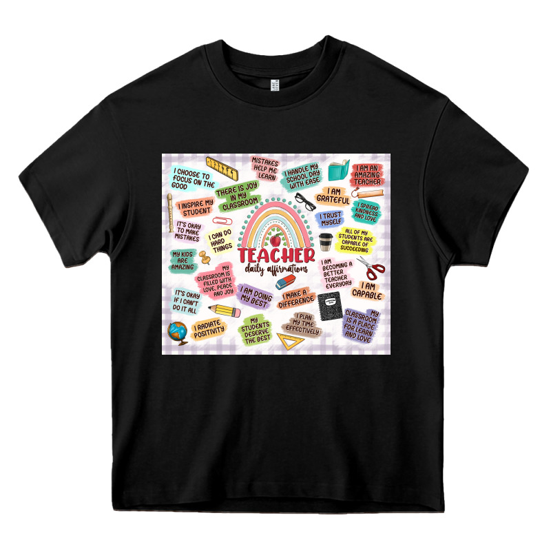 Teacher Daily Affirmations Heavy Core Tee by MaliasSmallBusiness | Teevron